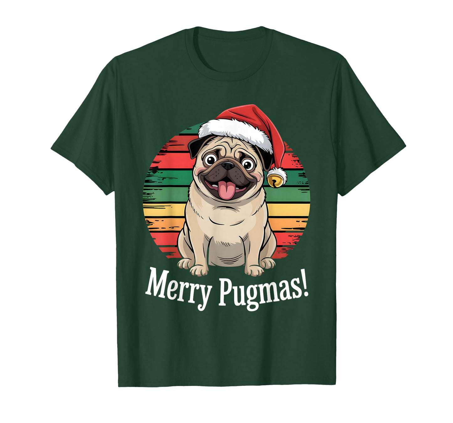 Funny Father Christmas Xmas Pug Puppy Dogs Party Costume T-Shirt