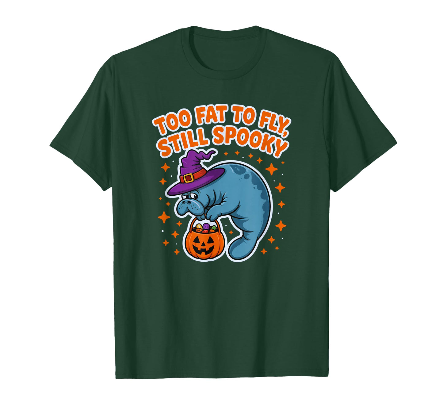 Manatee Witch Hat Halloween Candy Bucket T-Shirt