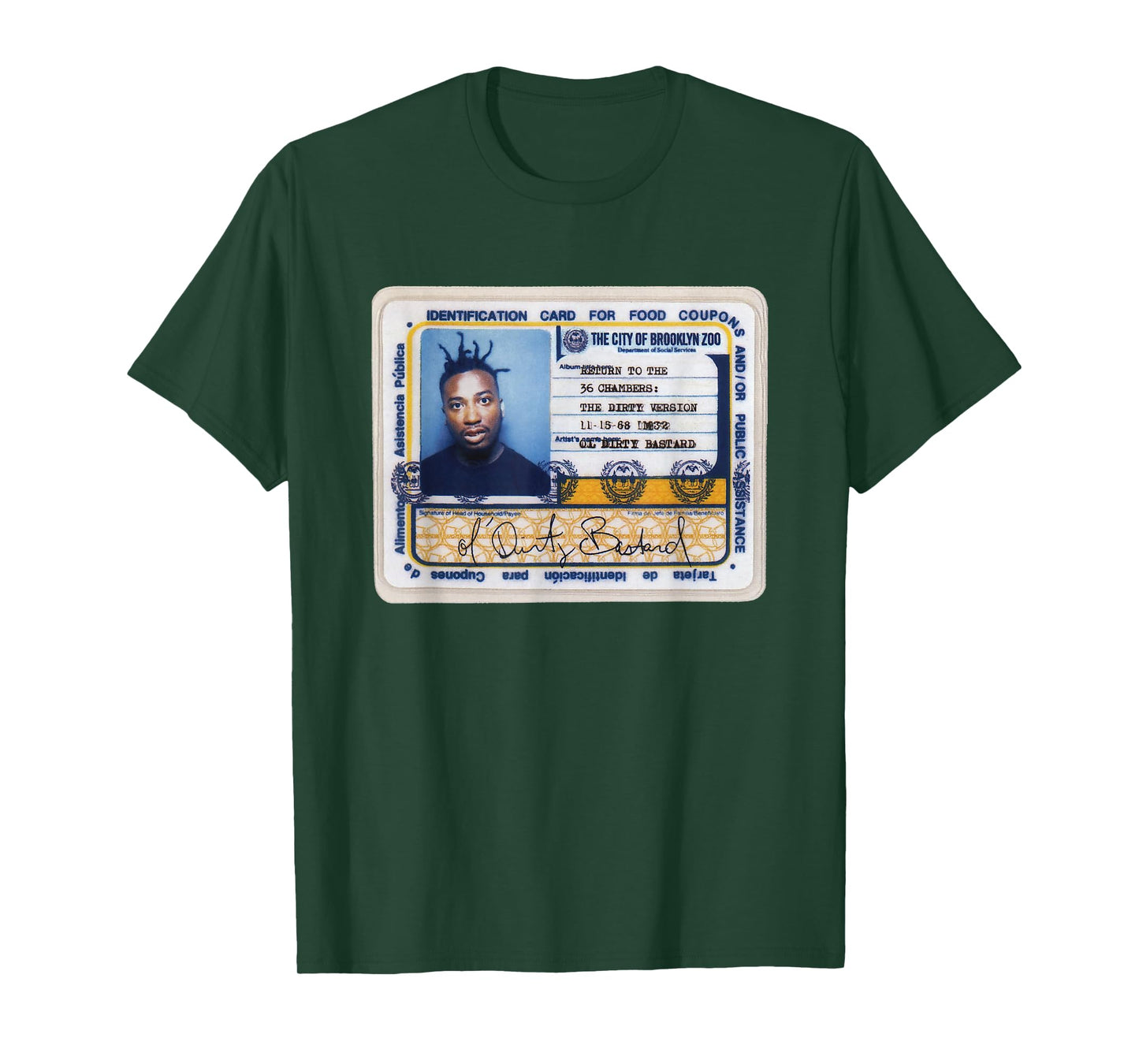 Ol' Dirty Bastard Return To The 36 Chambers ID Card ODB T-Shirt