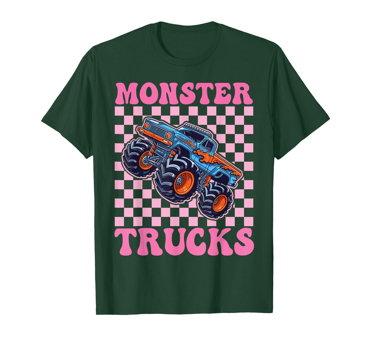 Monster Truck for Toddlers, Girl Monster Truck Retro Vintage T-Shirt