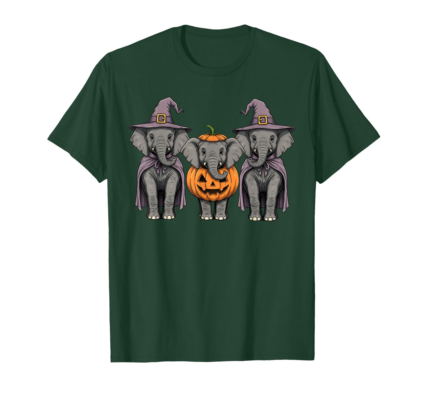 Spooky Ghost Elephant Pumpkin Halloween Safari Animal T-Shirt