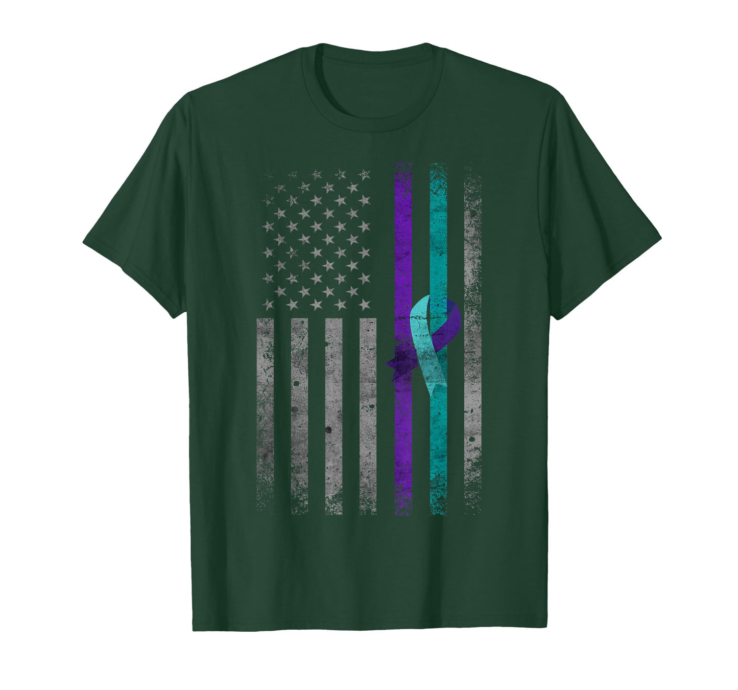 Vintage American Flag Suicide Prevention Awareness T-Shirt
