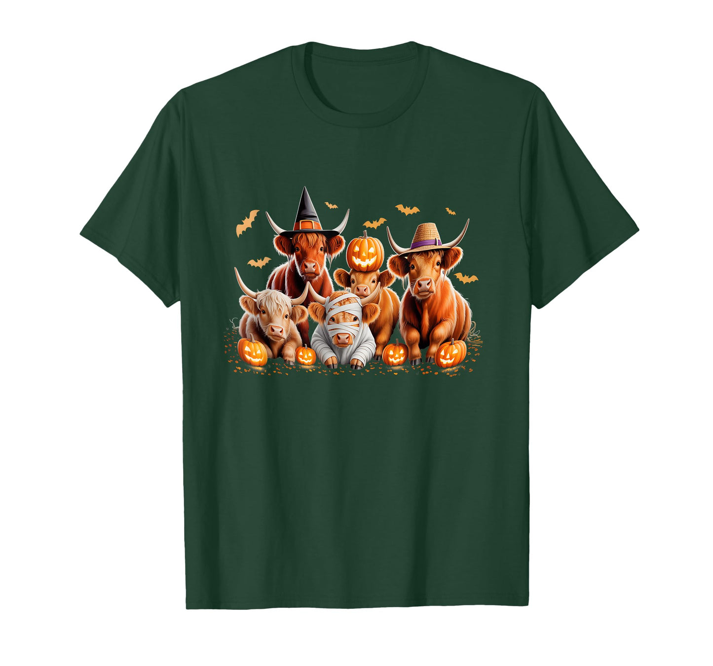Halloween Highland Cow Witch Hat Counted Crossstitch Pattern T-Shirt