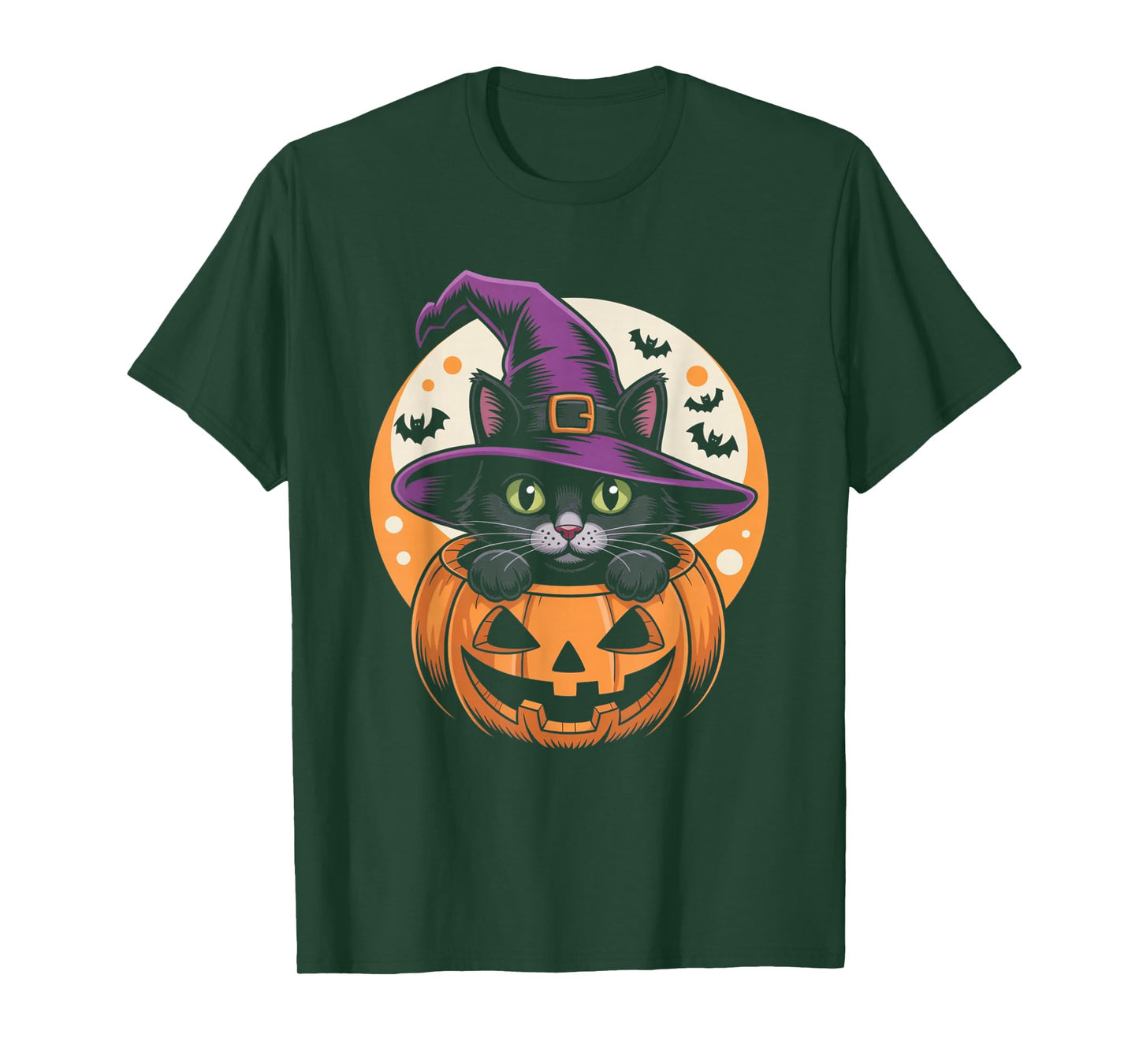 Cat Halloween Pumpkin Black Cat Scarry Spooky Gifts Kids T-Shirt