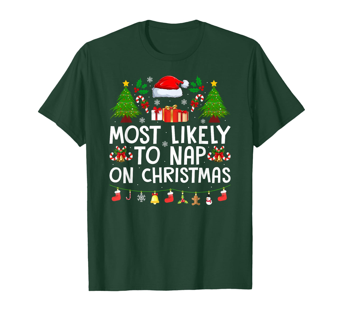 Family Xmas Pajamas Most Likely to Nap On Christmas T-Shirt