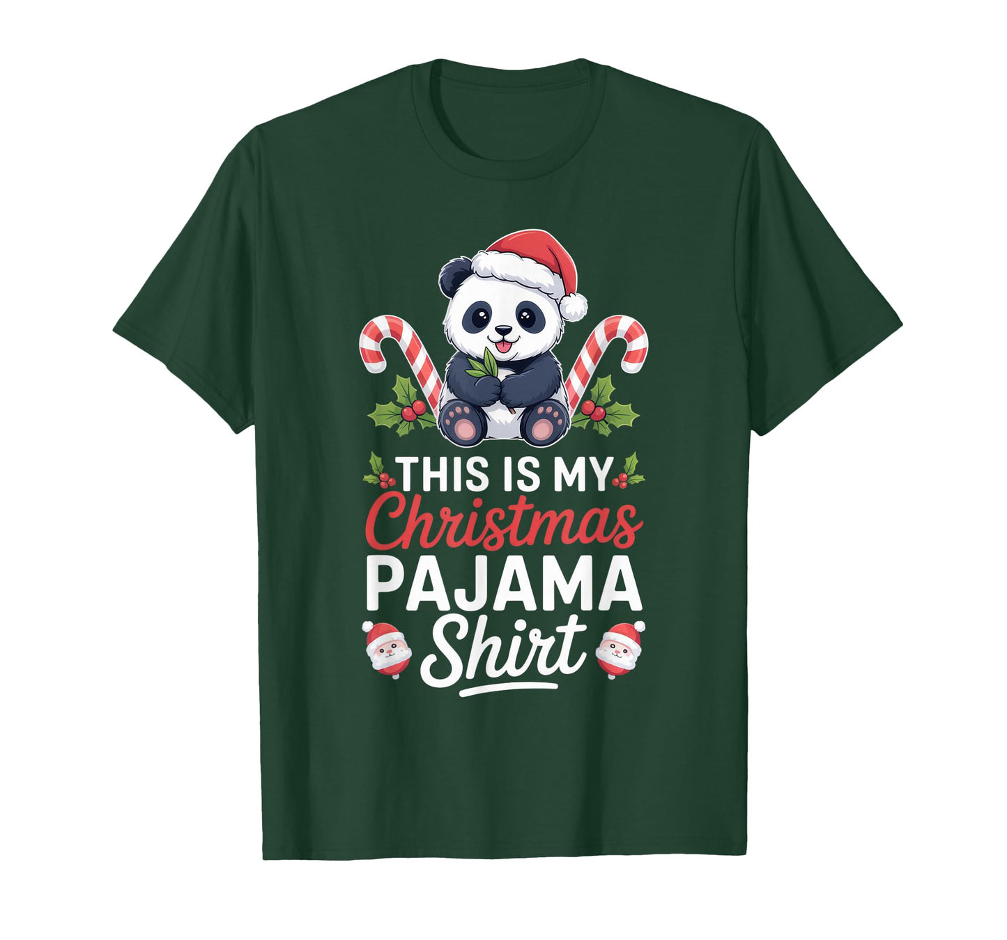 This is My Christmas Pajama Panda Funny Holiday Outfit T-Shirt