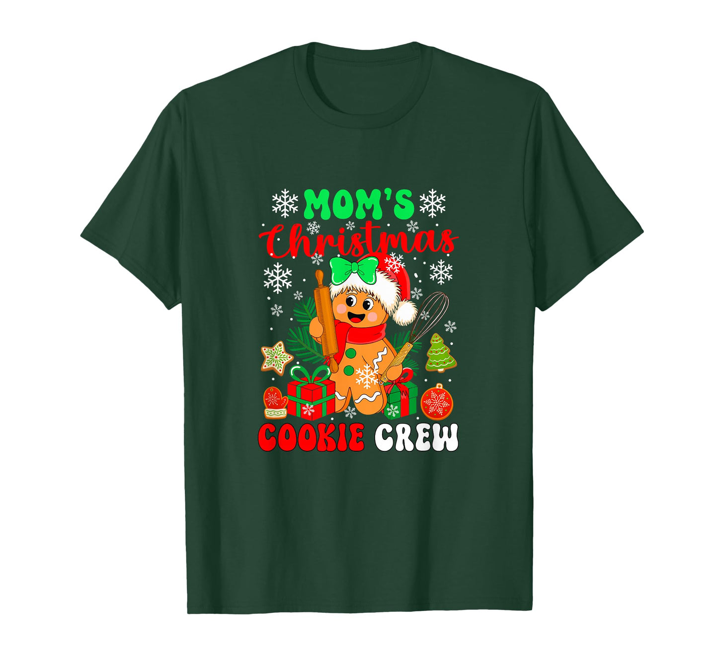 Mom's Christmas Cookie Crew Santa Gingerbread Baker Family T-Shirt