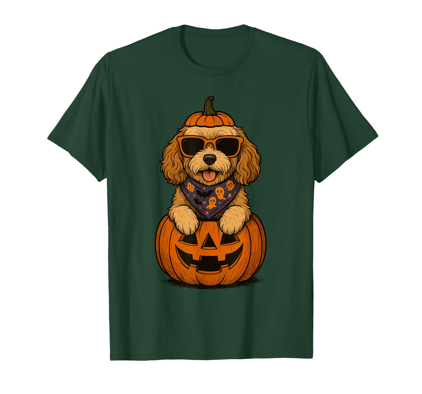 Spooky Cavapoo Pumpkin Halloween Doodle Dog Lover T-Shirt