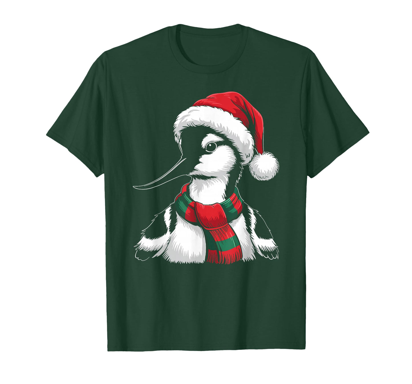 Avocet Xmas Santa Hat Scarf Christmas Costume T-Shirt