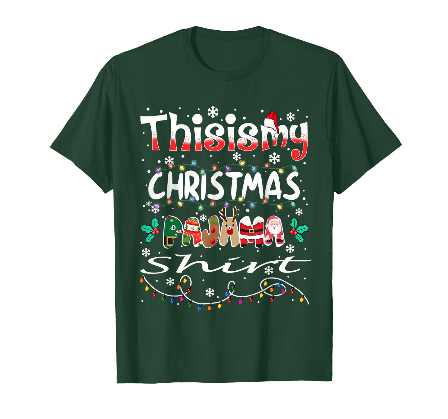 This is My Christmas Pajama Shirt Funny Xmas PJs Men Women T-Shirt