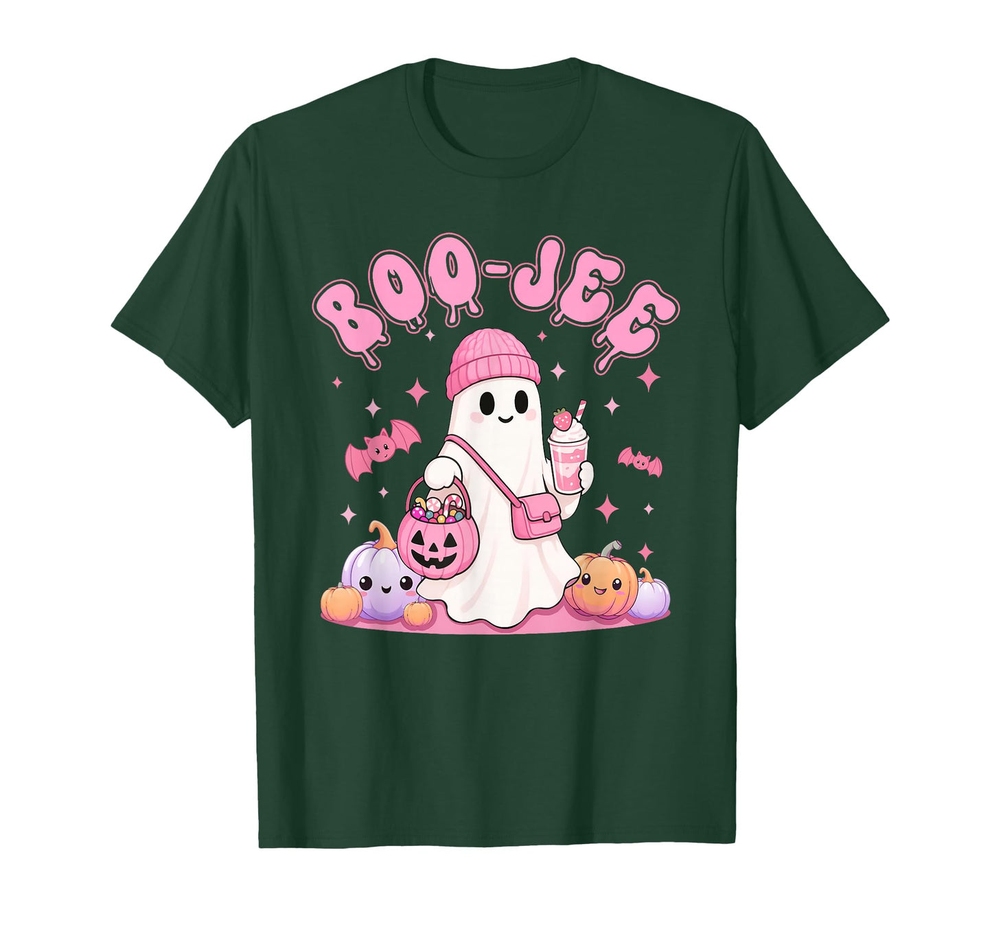 Coquette Leopard Ghost Coffee Boo-JEE Halloween Boujee Ghost T-Shirt