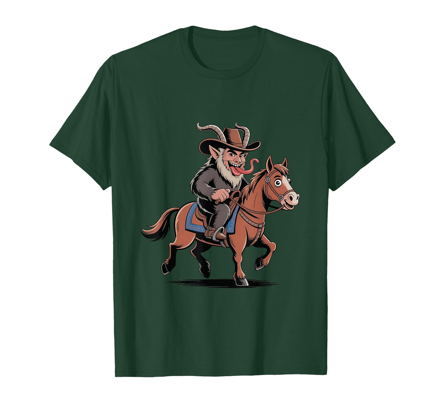 Funny Krampus Christmas Evil Santa Cowboy Western Xmas T-Shirt