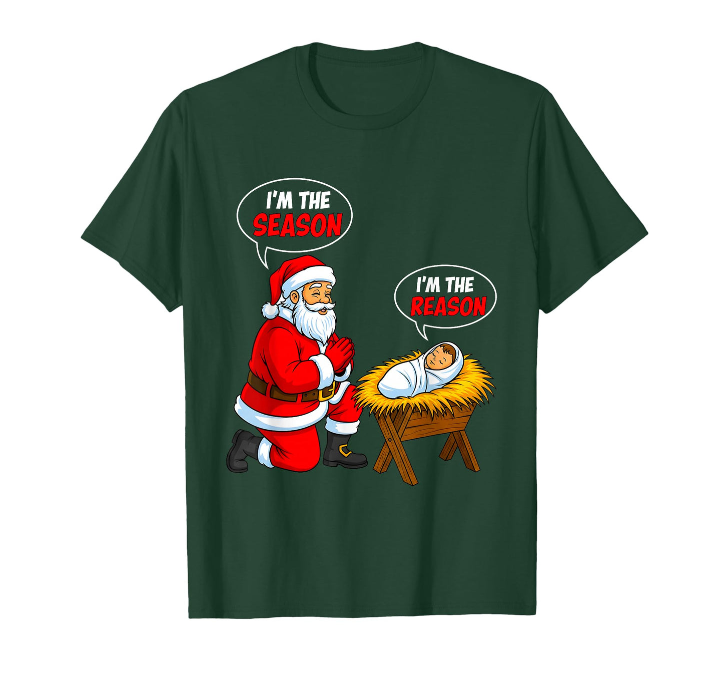 I'm The Season Santa I'm The Reason Jesus Funny Christmas T-Shirt