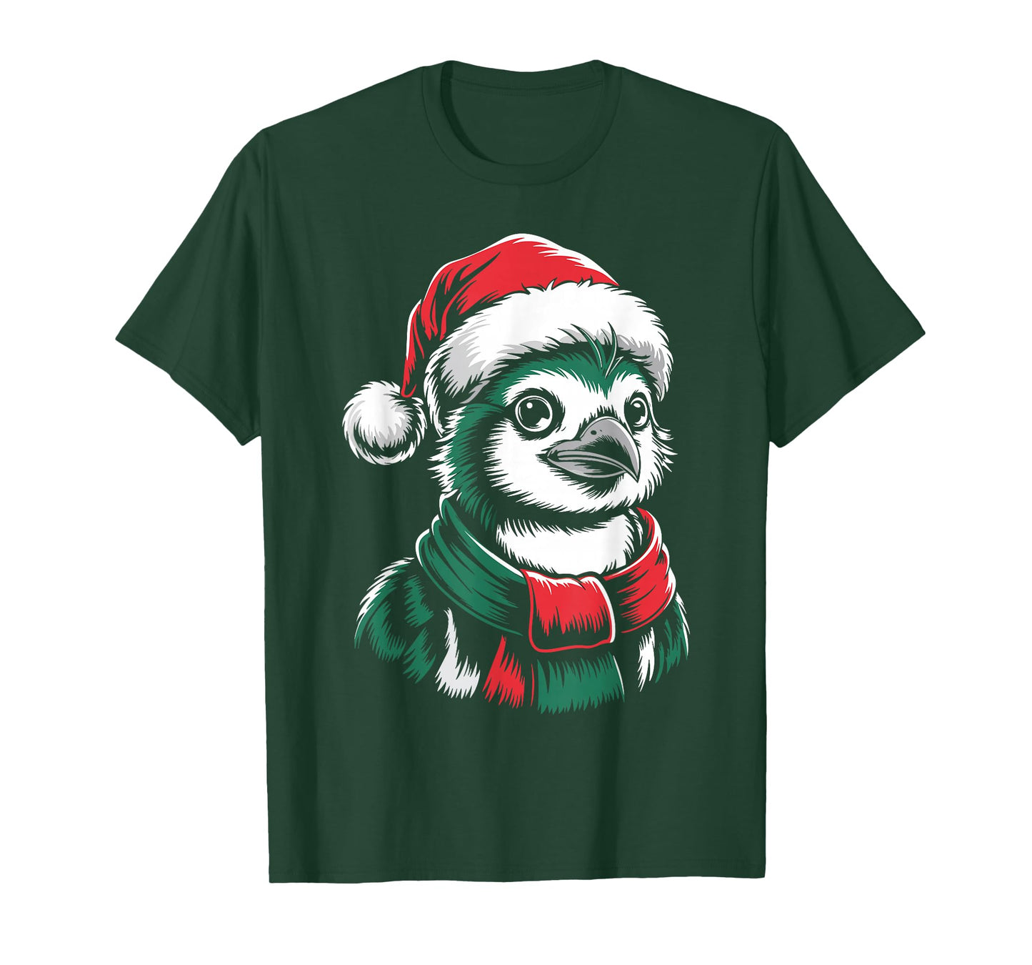 Quetzal Xmas Santa Hat Scarf Christmas Costume T-Shirt