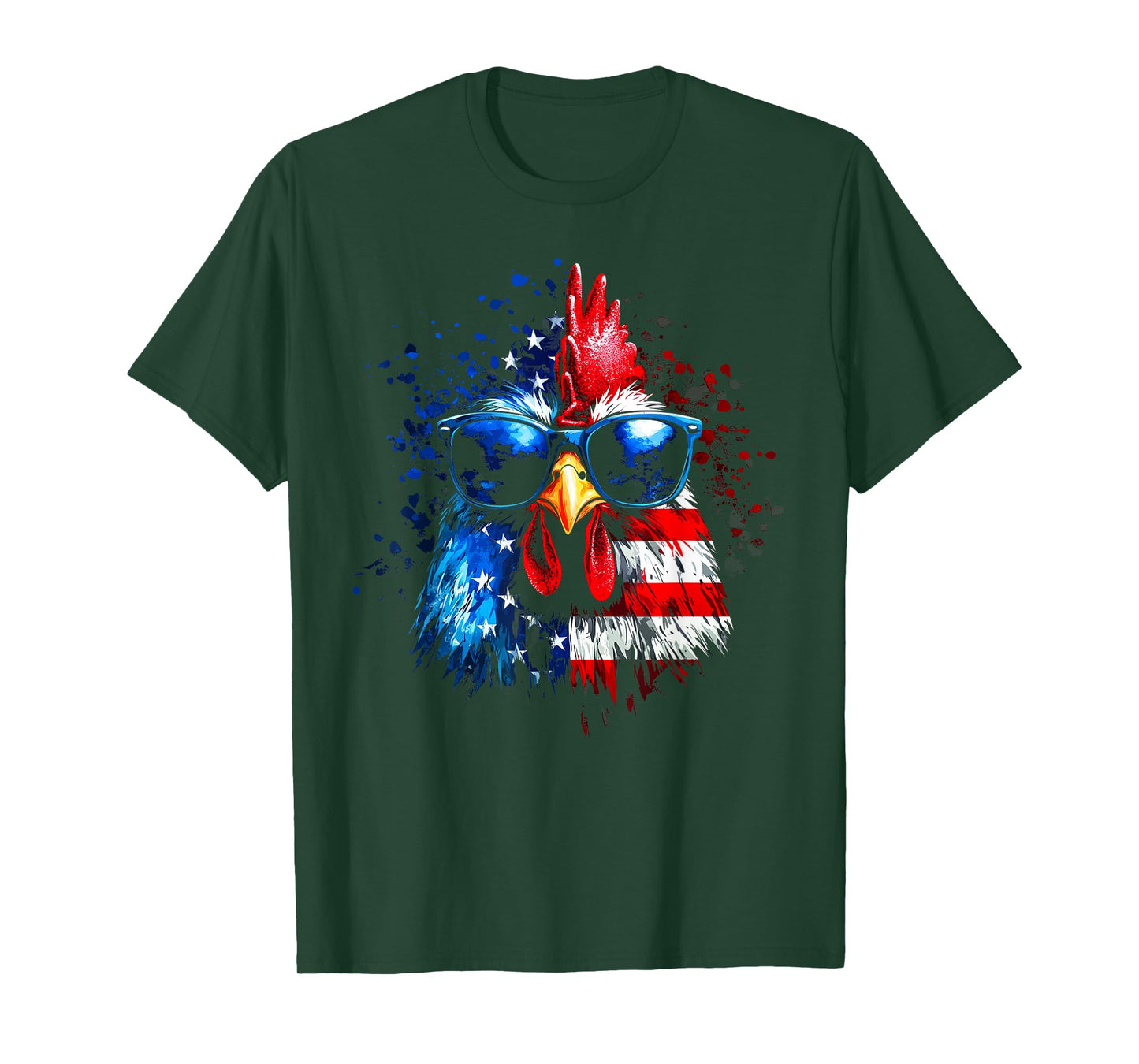 Patriotic Chicken American Flag 4th Of July Farmer Animal T-Shirt