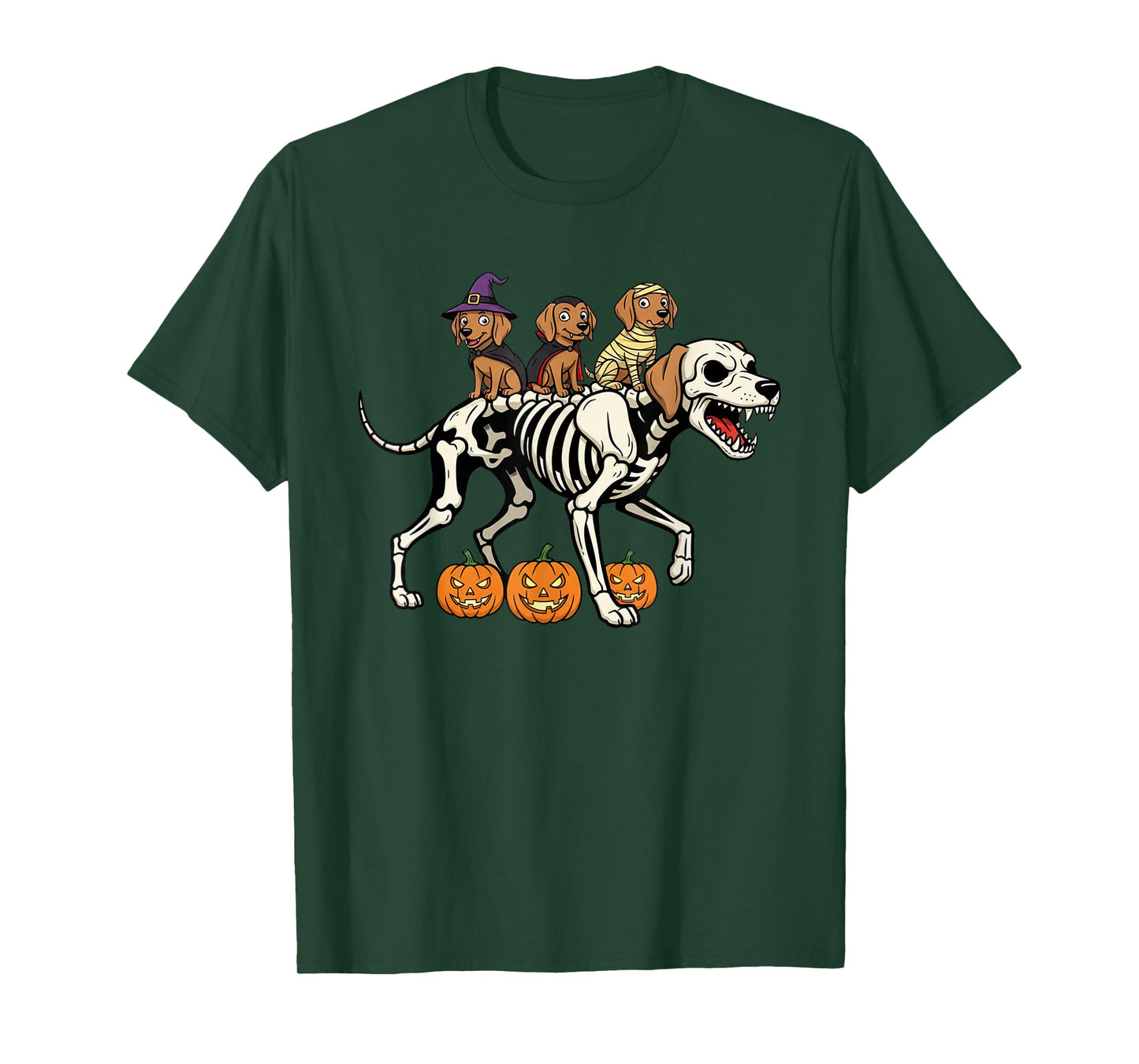 Funny Vizsla Skeleton Mummy Witch Halloween Kids Mens Womens T-Shirt