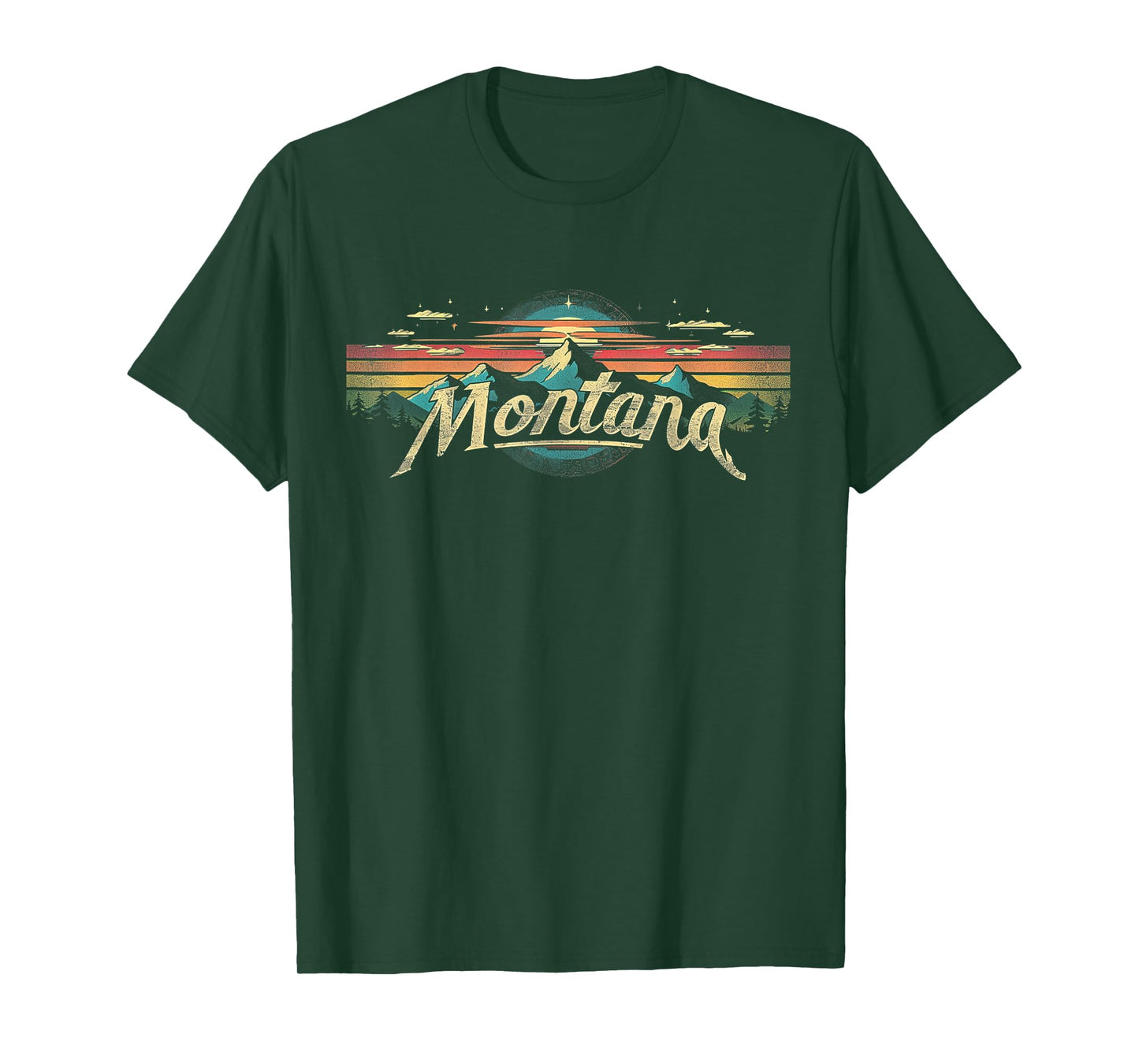 Montana -Cool Funny Graphic Vintage Men Women Kids Mountains T-Shirt