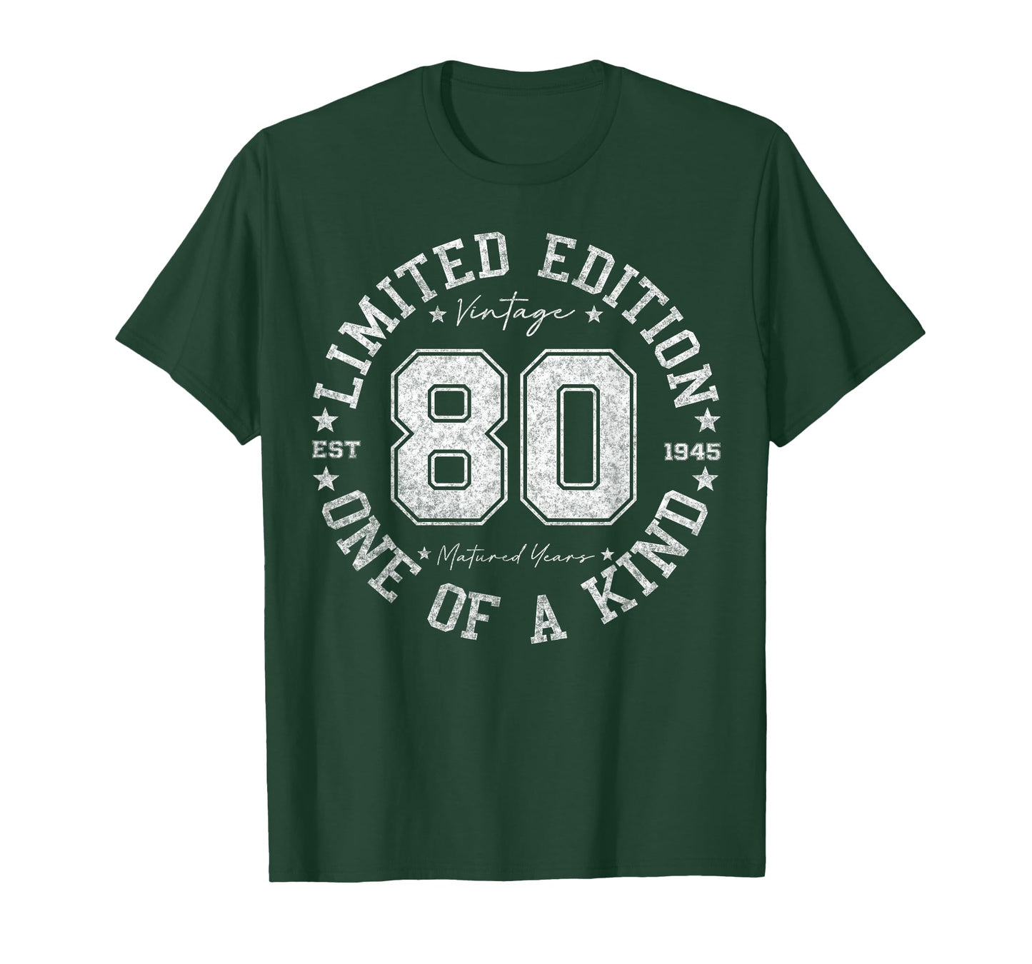 Retro One Of a Kind Shirts For Men Women 2025 80 Year Old Gifts Vintage 1945 Limited Edition Unisex-Adults 80th Birthday T-Shirt Black Small Crew Neck Short Sleeve T-Shirt