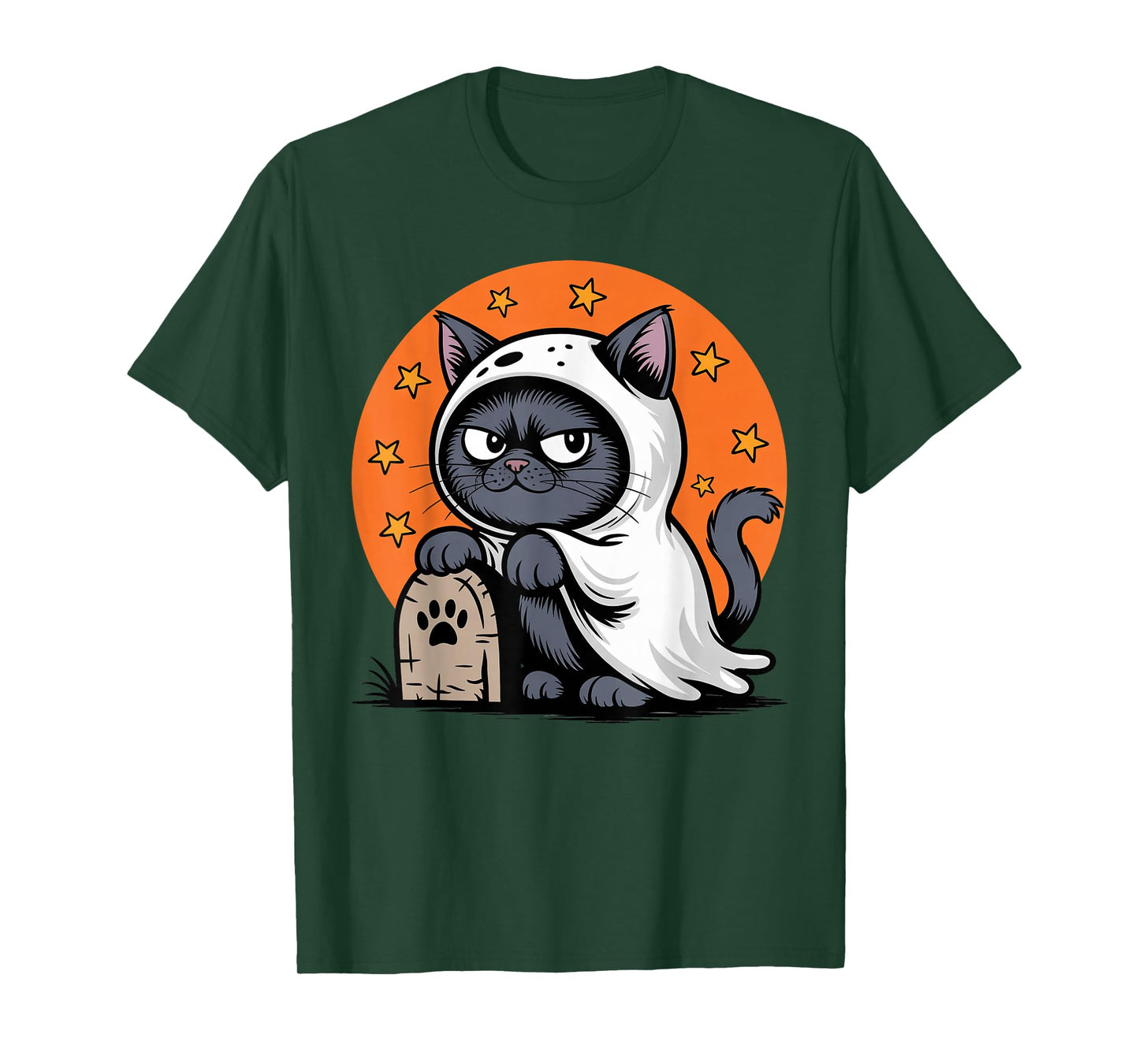 Cat in Ghost Halloween Costume Toddler Kids Trick or Treat T-Shirt