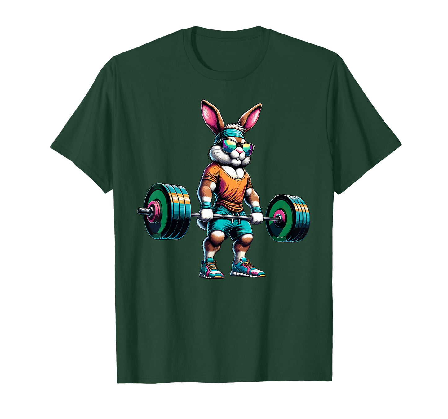 Bodybuilder Easter Bunny Powerlifting Deadlife Gym Lover T-Shirt