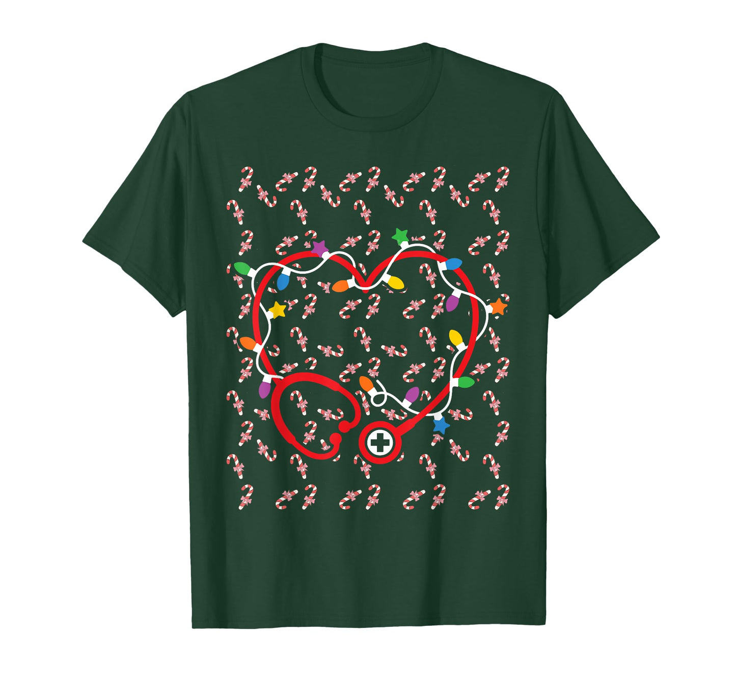 Christmas Stethoscope Nurse Xmas Nursing Scrub Women Men T-Shirt
