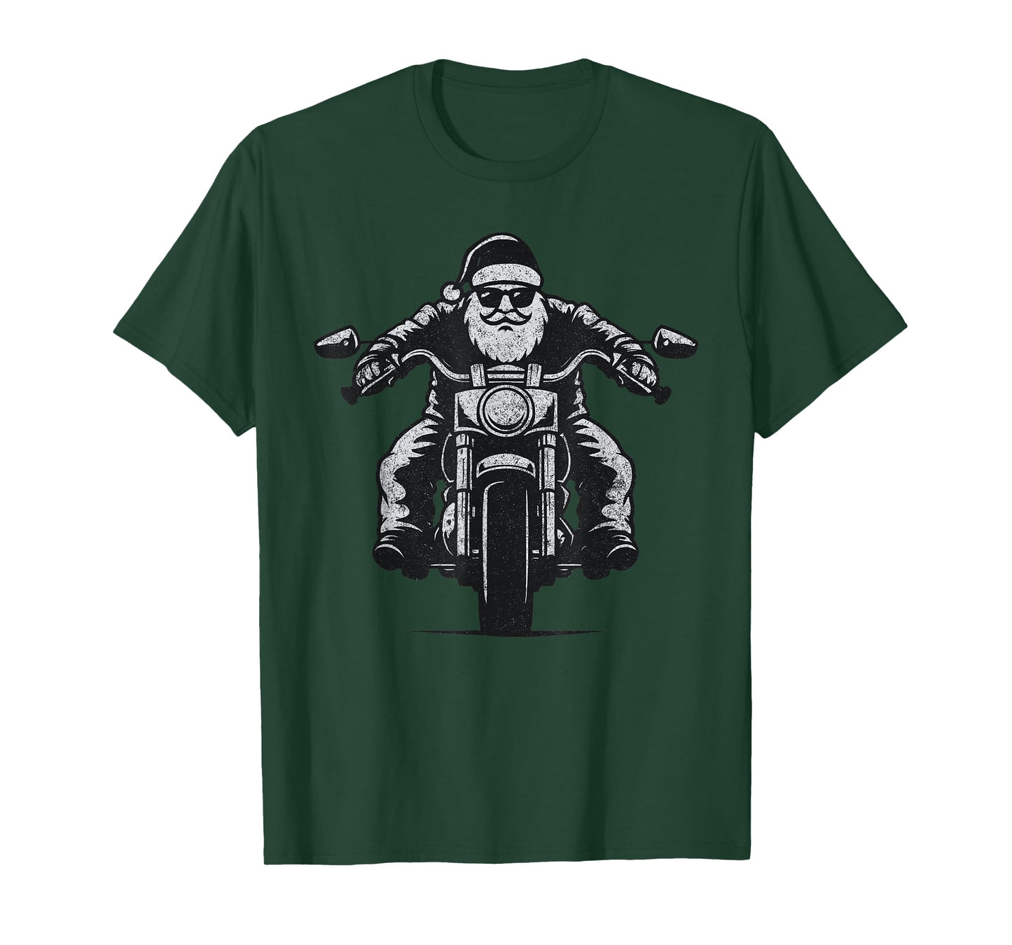 Santa Motorcycle Christmas Vintage Funny Biker Xmas T-Shirt