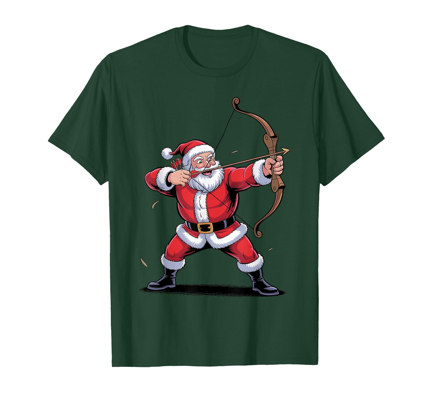 Funny Santa Playing Archery Holiday Christmas Xmas Pajama T-Shirt