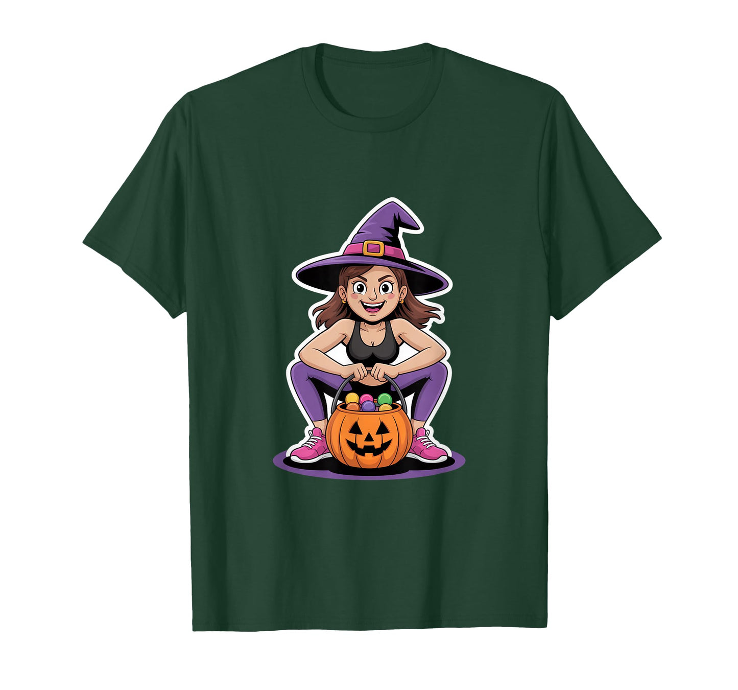 Witch Trick Or Treat Halloween Candy Bucket T-Shirt