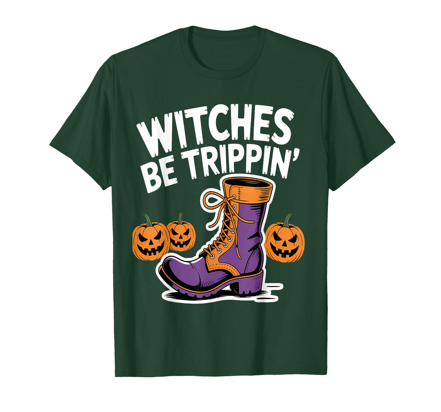 Witches Be Trippin' Halloween Boot Fun T-Shirt
