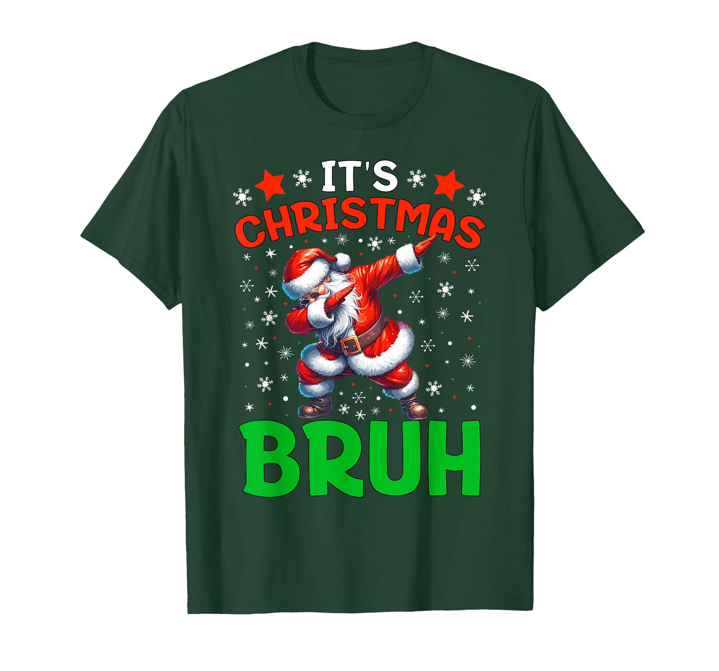Funny Bruh Christmas Boys Kids Dabbing Santa Claus Xmas T-Shirt