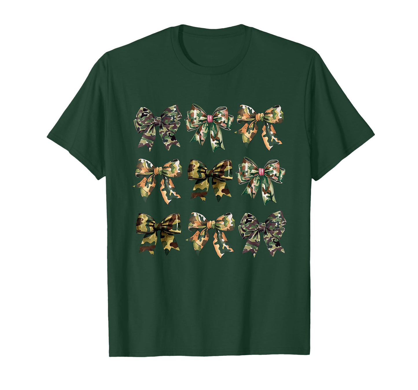 Camouflage Camo Bow Girls Camo Coquette Bow Hunting Women T-Shirt
