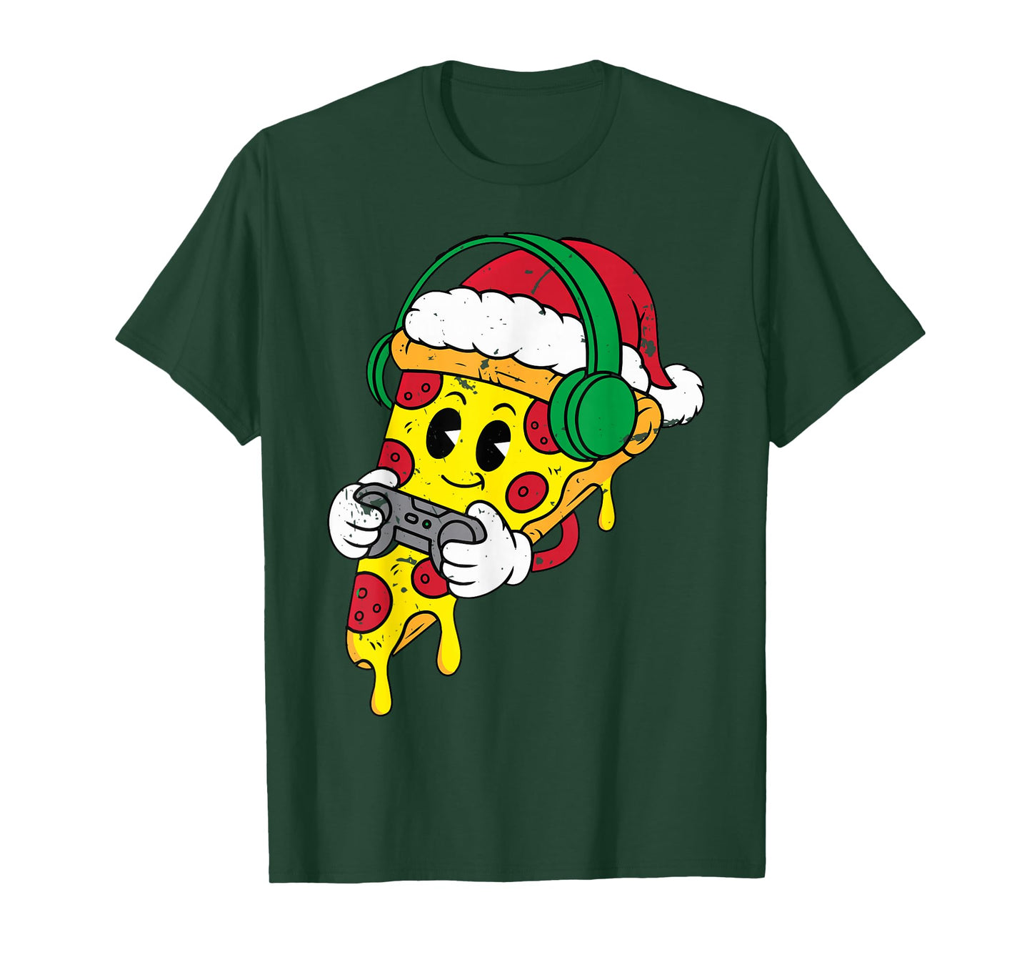 Christmas Gamer Pizza Video Gaming Men Boys Kids Teen Youth T-Shirt