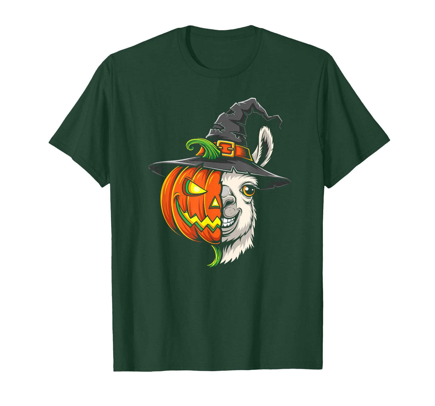 Llama Pumpkin Jack O Lantern Halloween Kids Mens Womens T-Shirt
