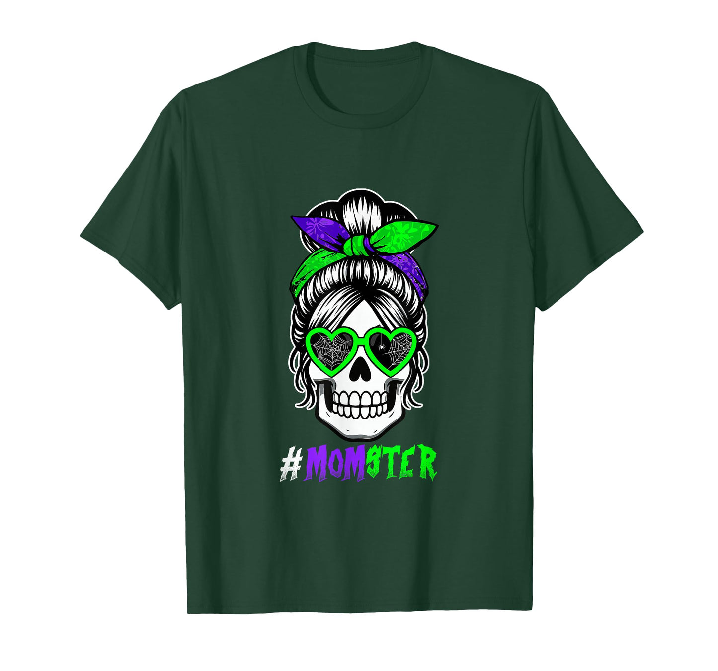 Mom Funny Joke Monster Halloween Skull Sunglasses Bow Tie T-Shirt