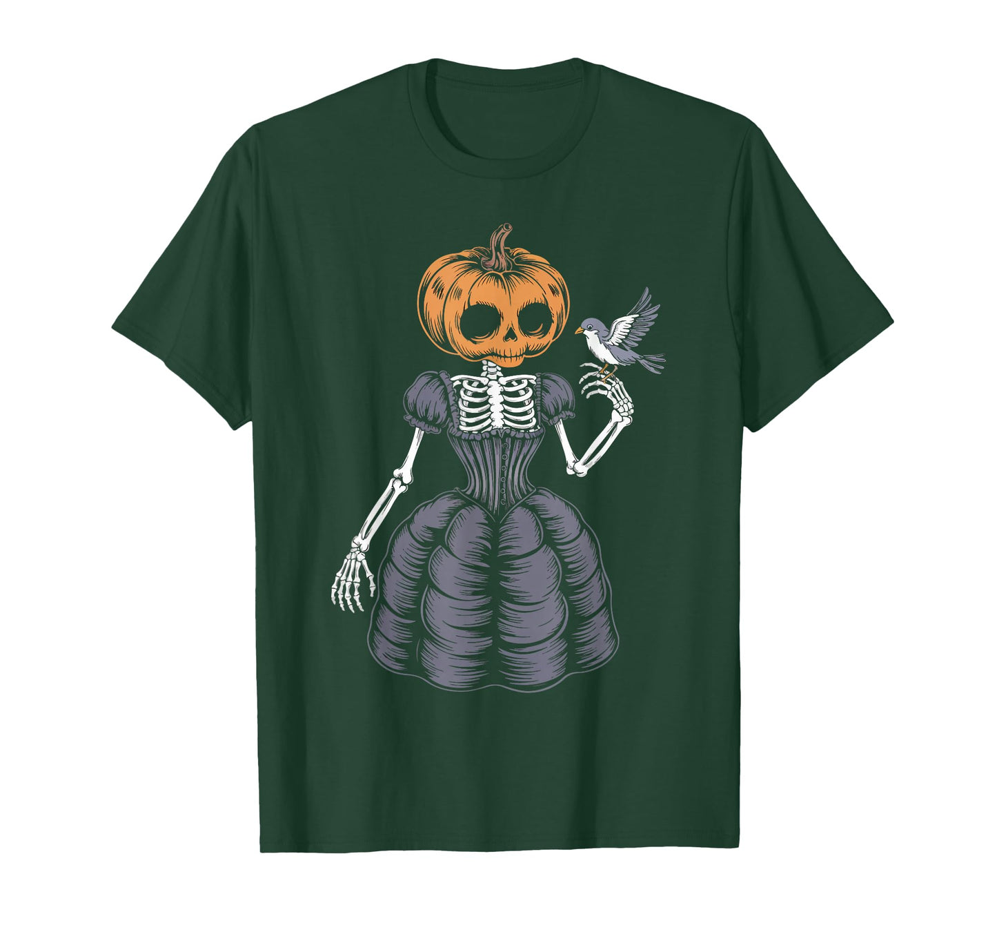 Skeleton Pumpkin Gothic Halloween T-Shirt