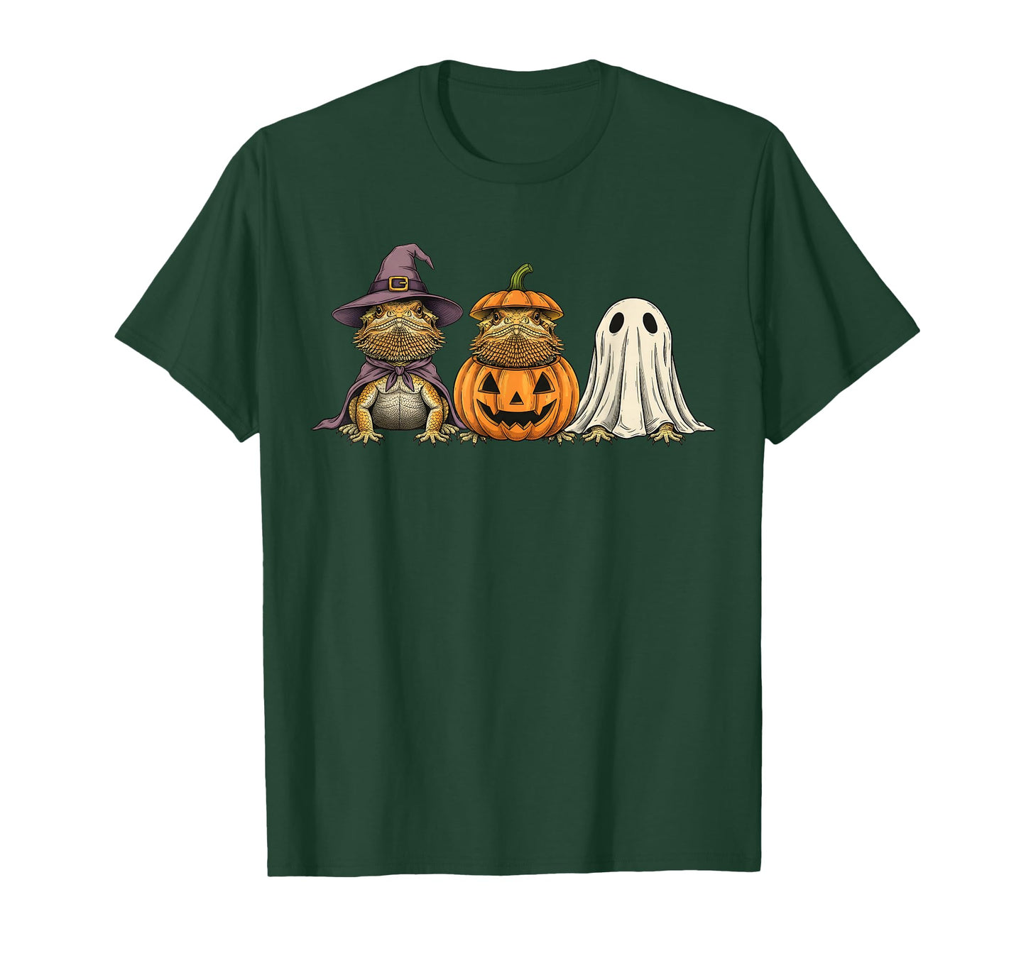 Spooky Ghost Bearded Dragon Lover Pumpkin Halloween T-Shirt