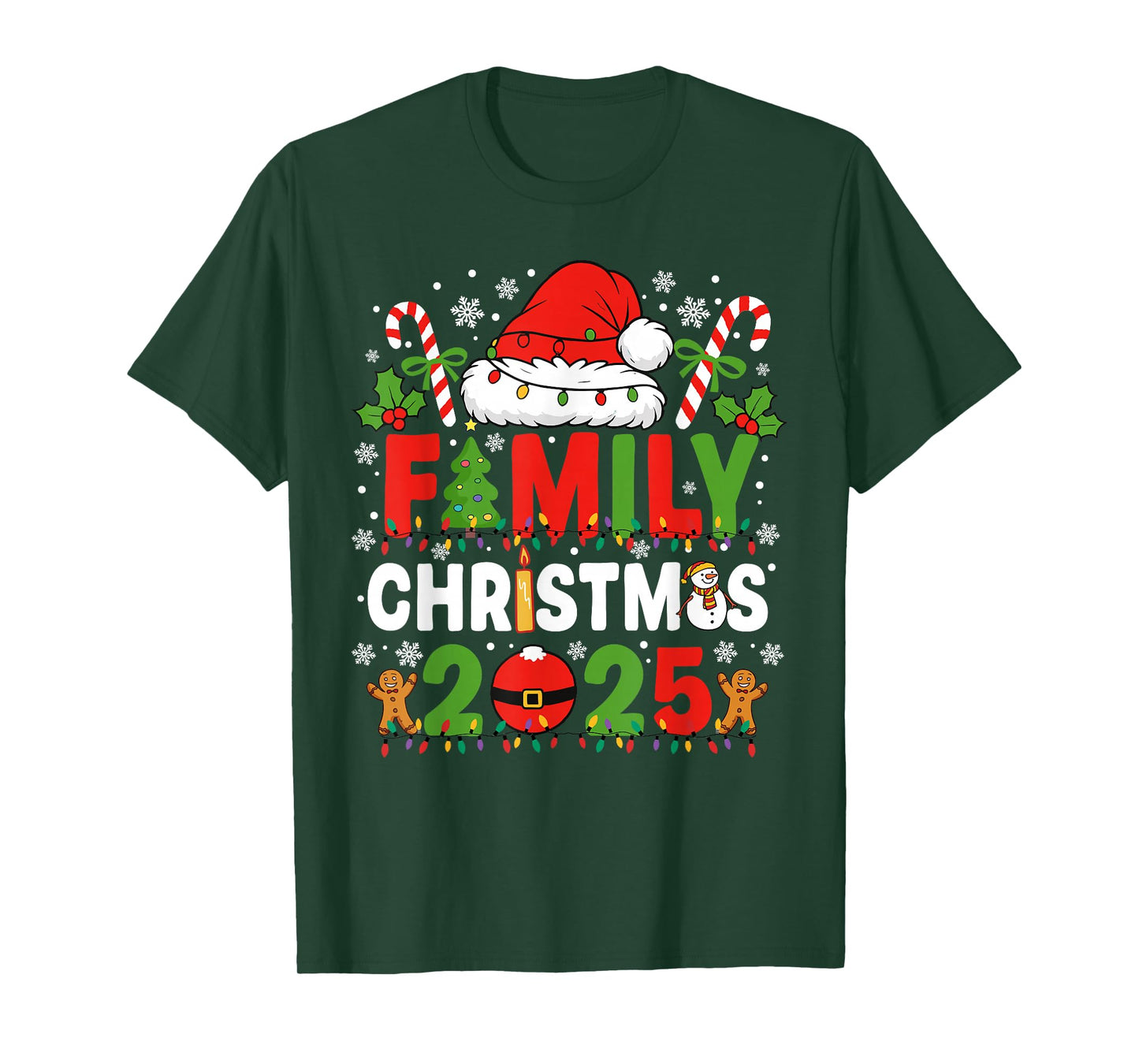 Family Christmas 2025 Matching Squad Santa Elf Funny Xmas T-Shirt