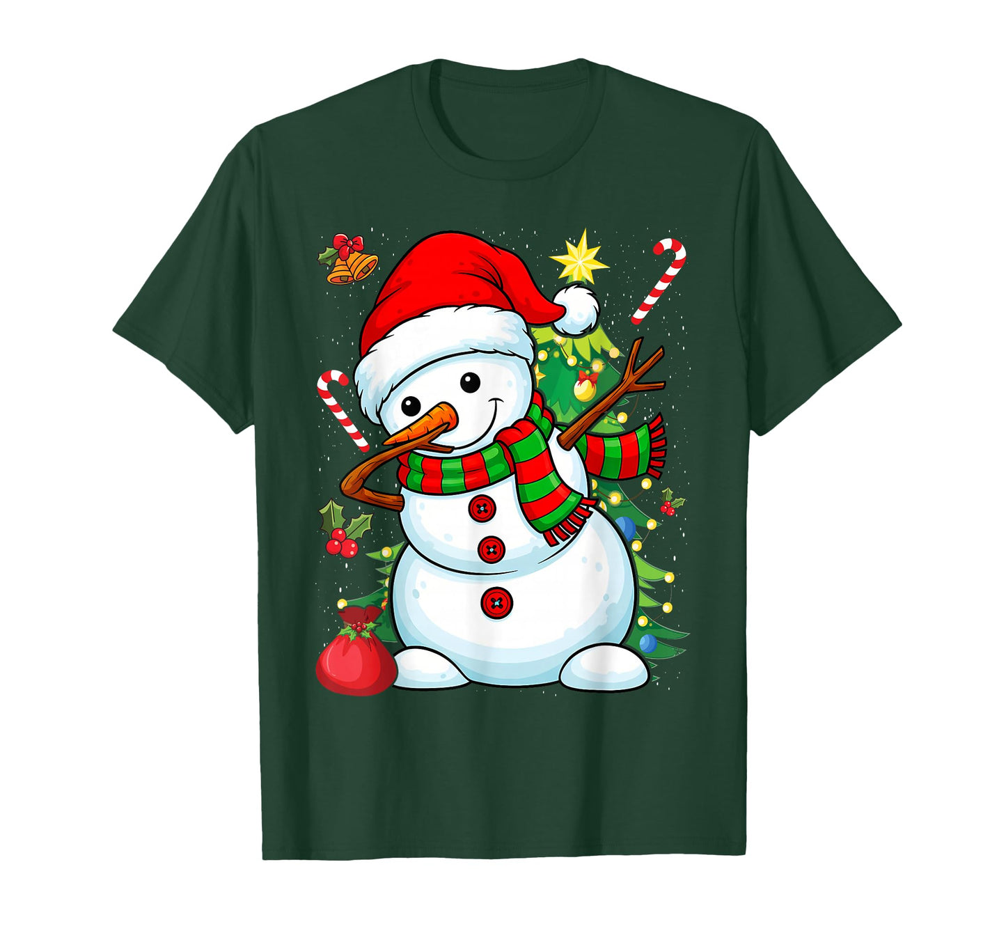 Dabbing Snowman Santa Christmas Boys Men Funny Xmas Hat Dab T-Shirt