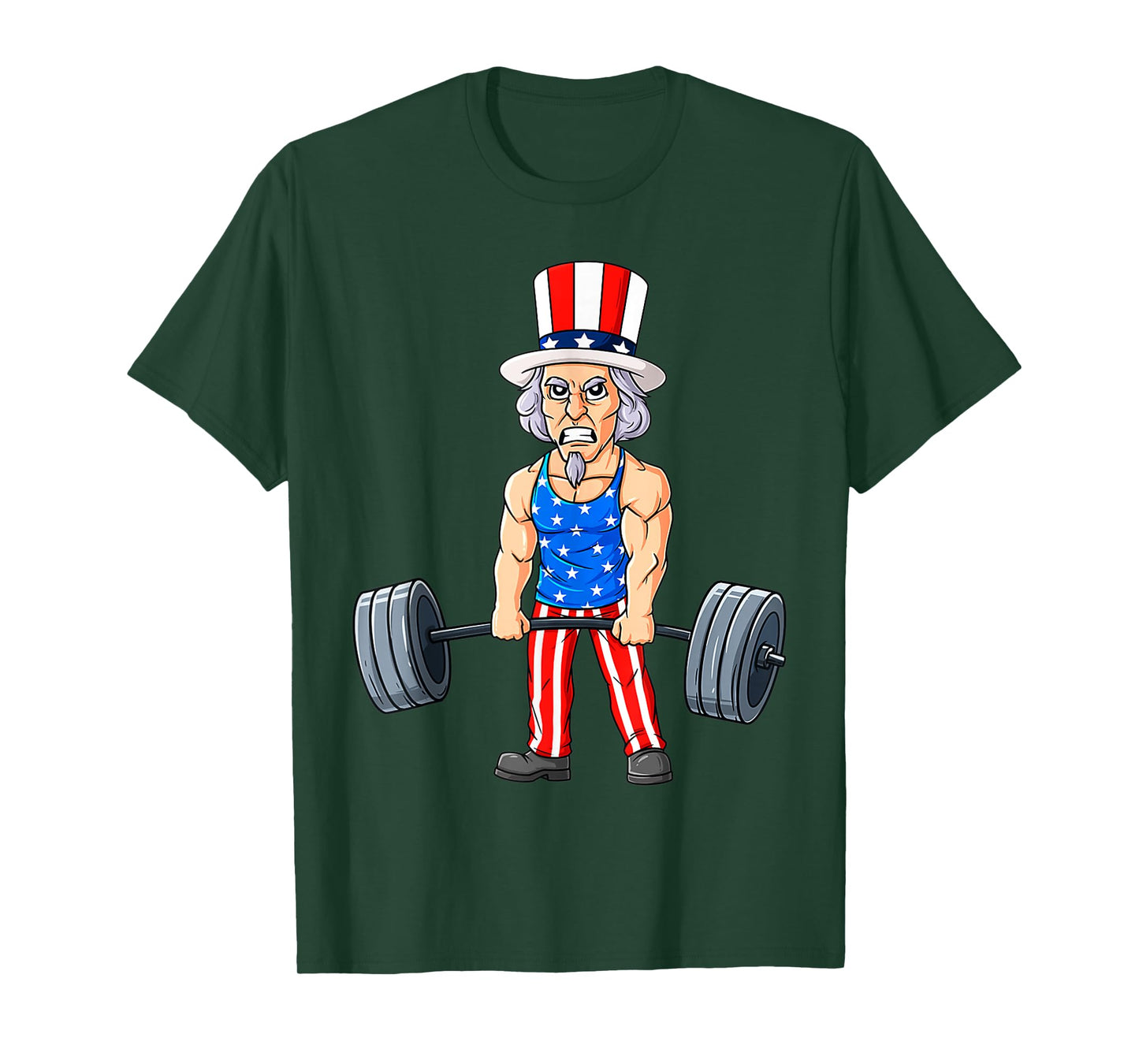 4th Of July Uncle Sam Weightlifting Funny Deadlift Fitness T-Shirt