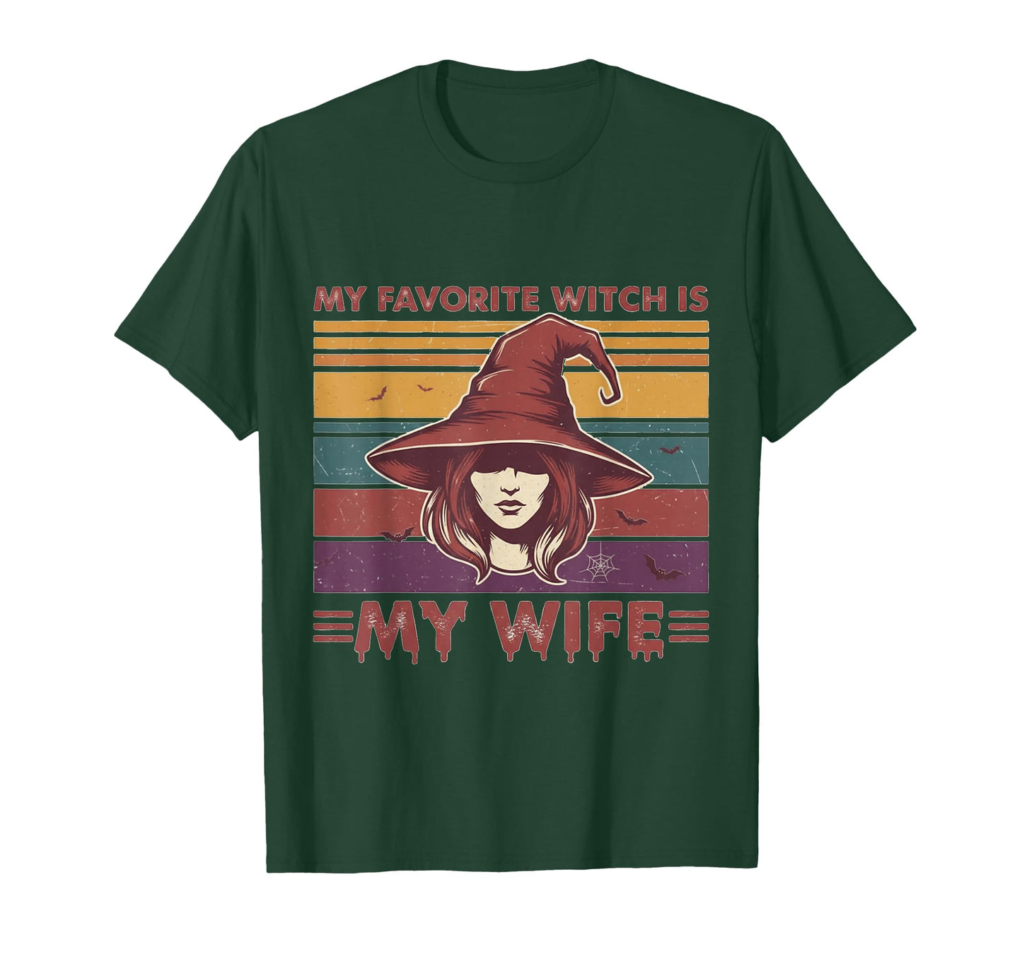 Vintage Retro Funny Halloween My Favorite Witch is My Wife T-Shirt