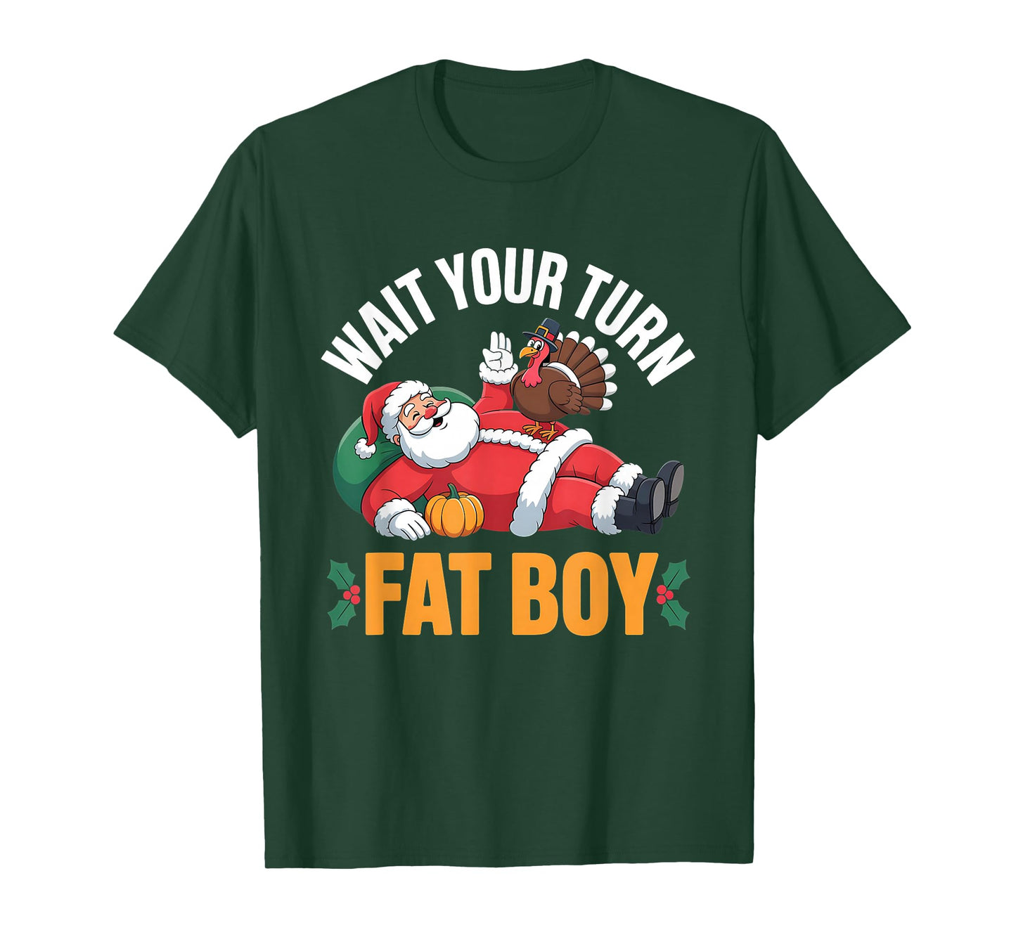 Funny Thanksgiving Christmas Turkey vs Santa for Men Women T-Shirt