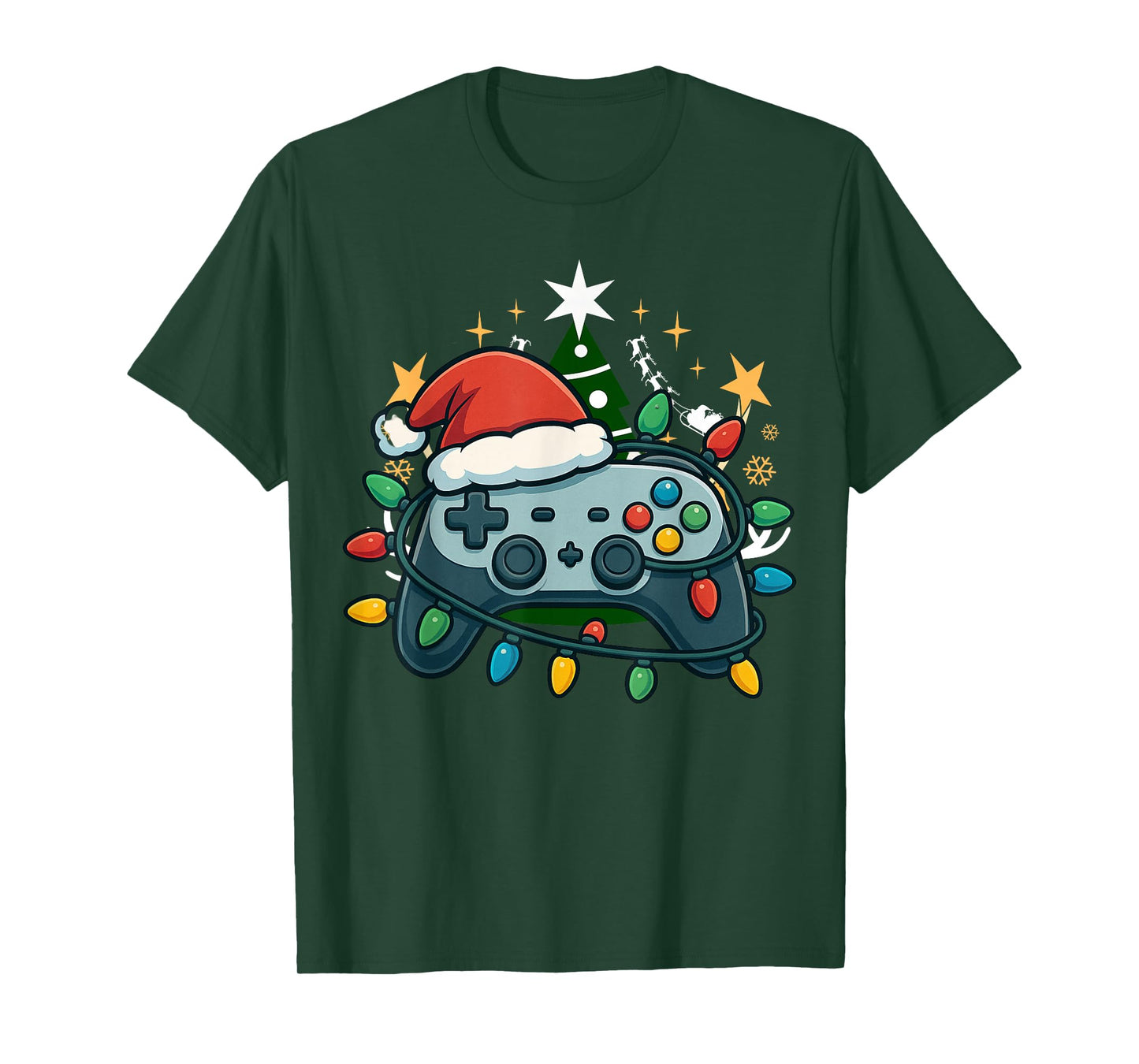 Festive Game Controller Holiday Video Gamer Xmas T-Shirt