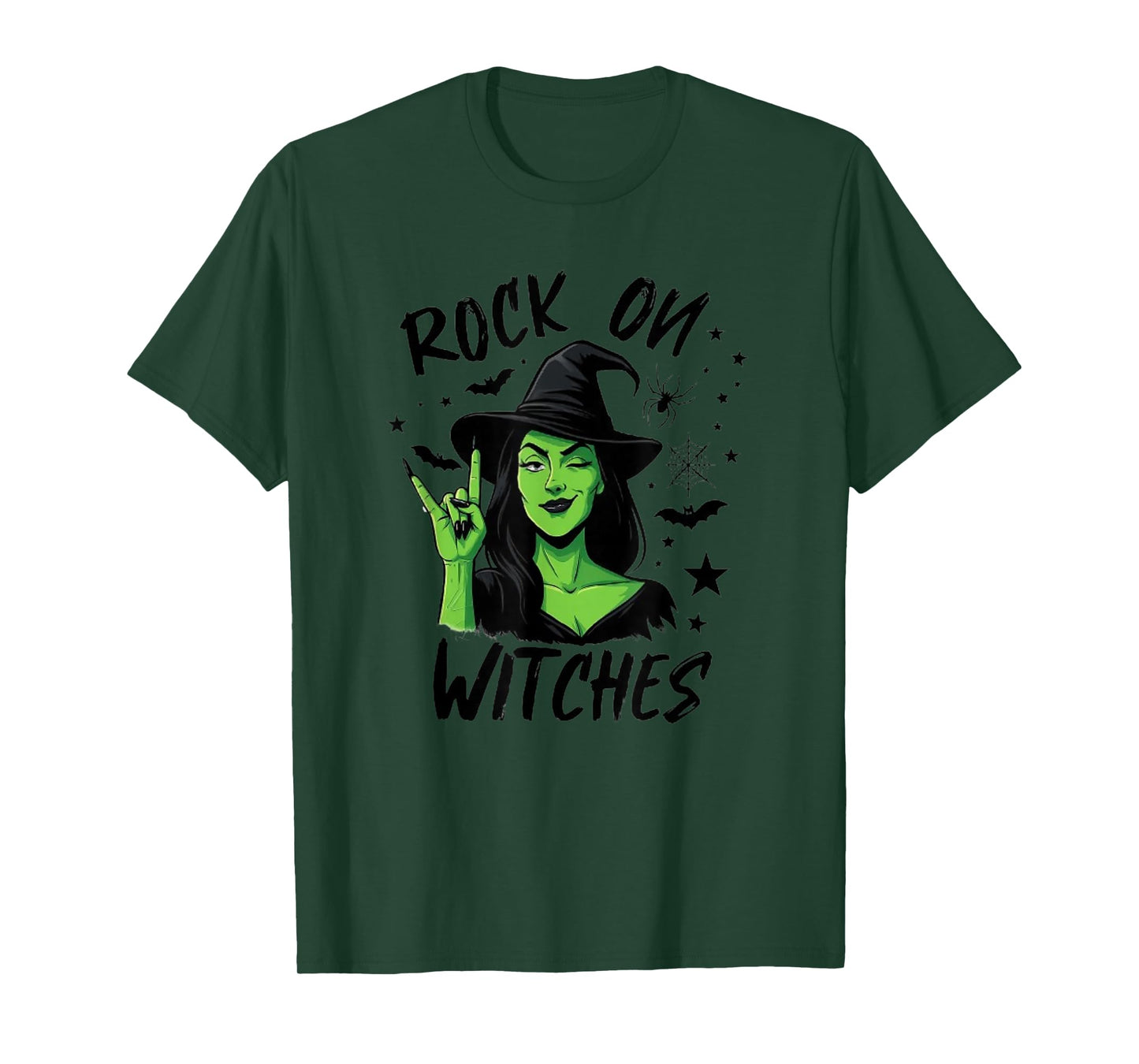 Rock on Witches, Funny Halloween Design T-Shirt