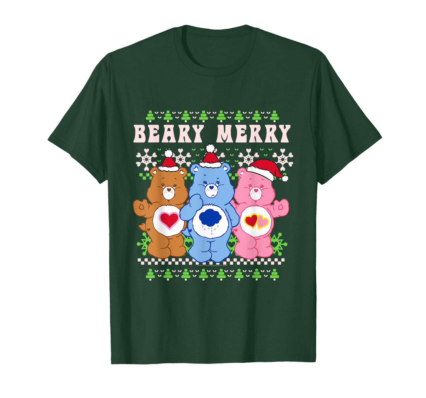 Care Bears Beary Merry Christmas Holiday Design T-Shirt