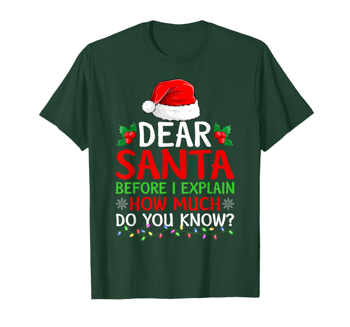 Dear Santa Before I Explain How Much Do You Know Christmas T-Shirt