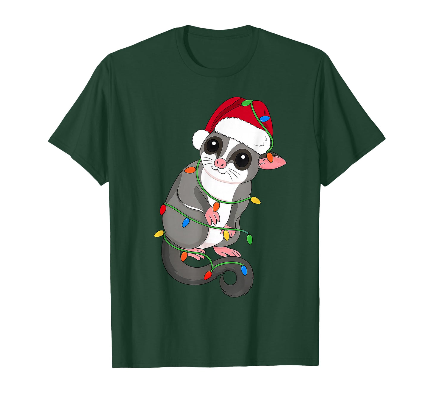 Sugar Glider Christmas Tree Lights Holiday Pet Lover T-Shirt