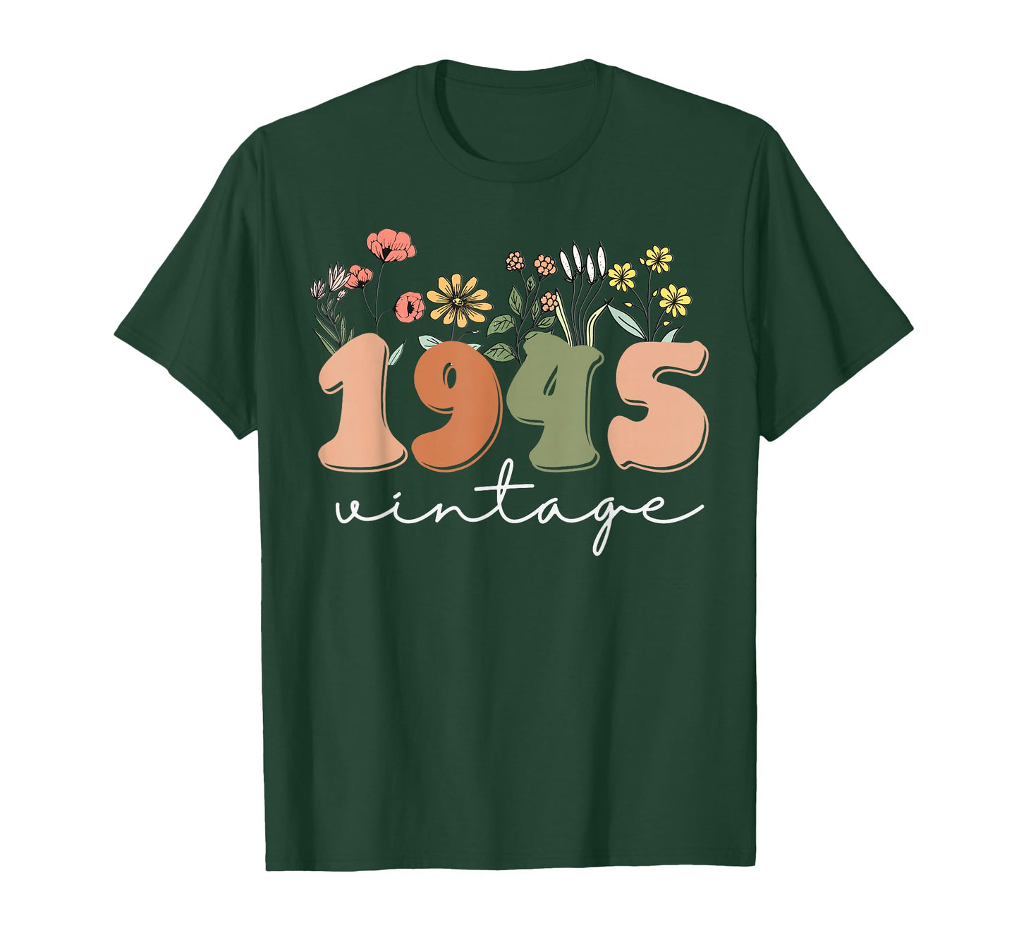 80 Years Old Vintage 1945 80th Birthday Tee Wildflower Women T-Shirt