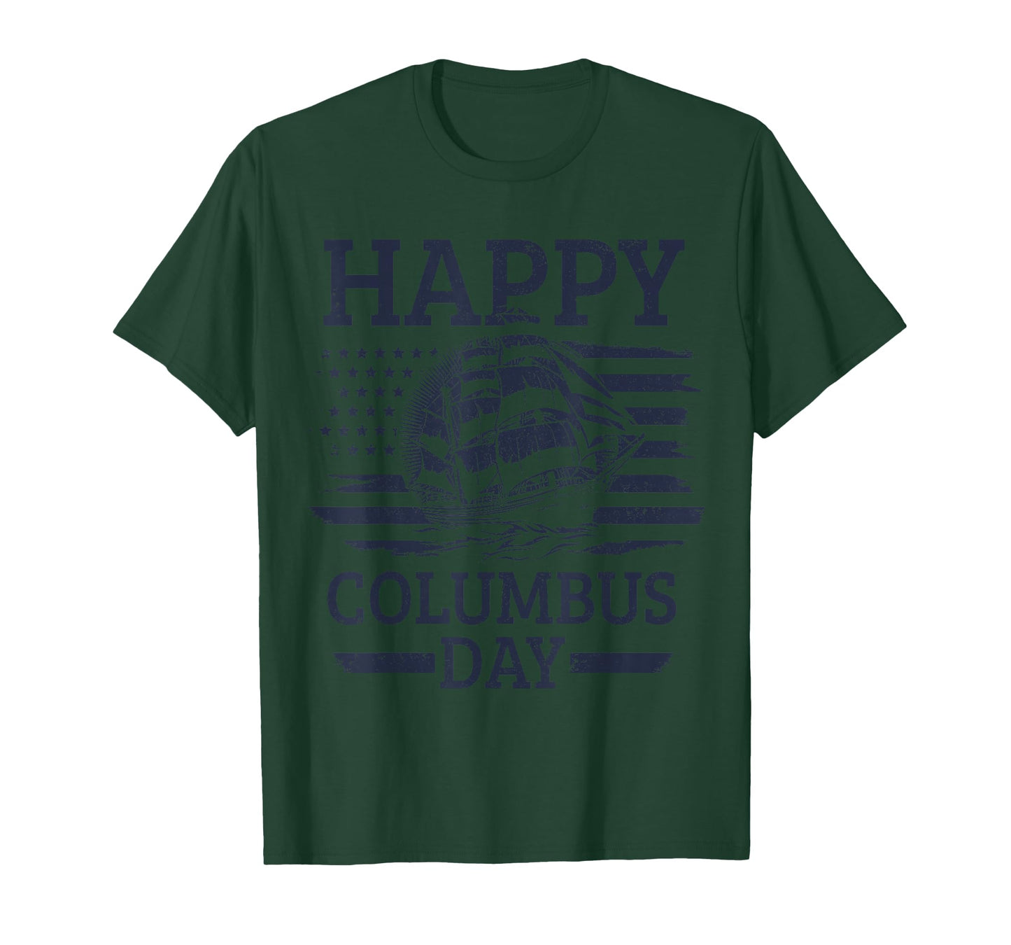 Christopher Columbus 1492 Day Patriotic American Flag T-Shirt