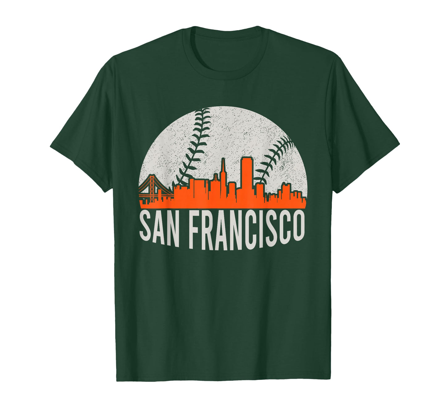 Vintage San Francisco Skyline Baseball Present Men Women T-Shirt