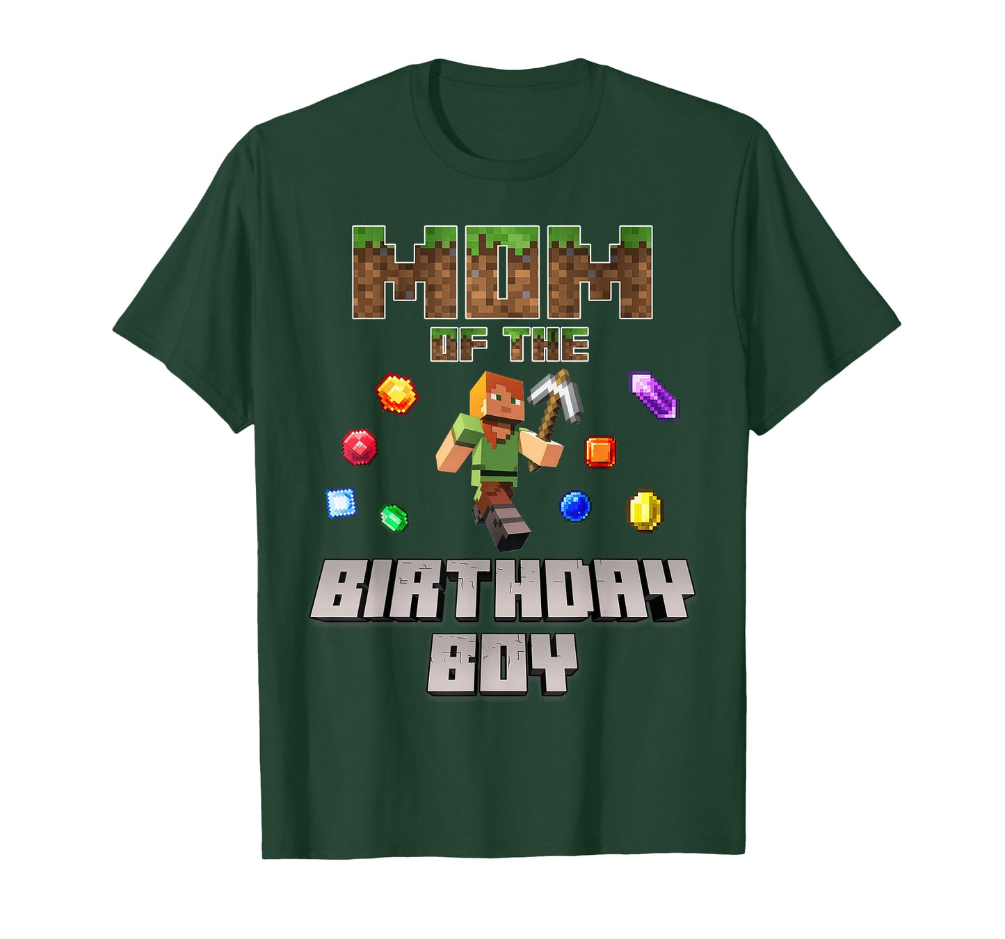 Mom Of The Birthday Boy Video Gamer Pixel Number T-Shirt